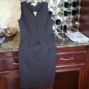 Michael Kors NWT Sz 4 gunmetal black zipped dress